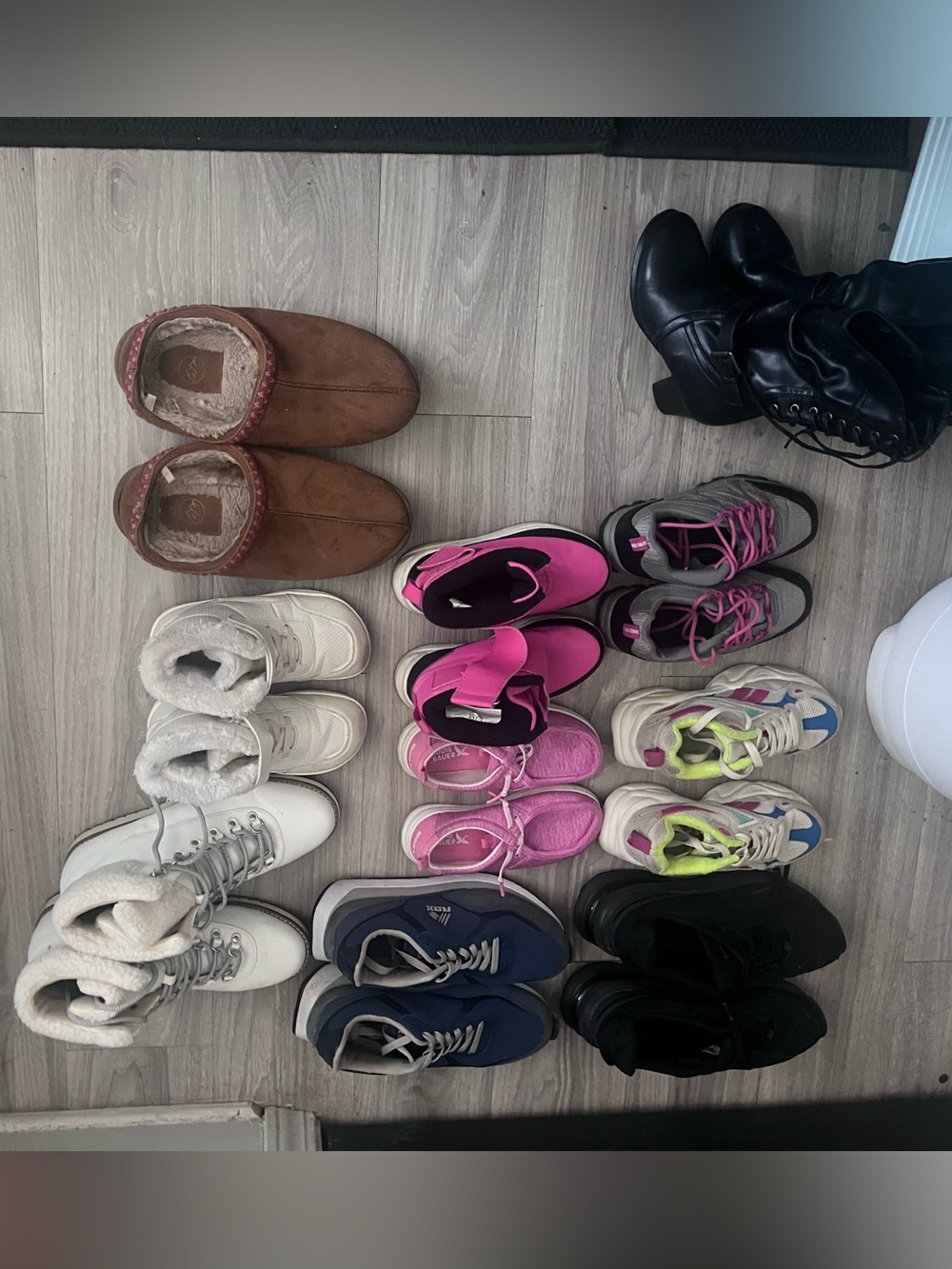 Women's and kids shoes variety